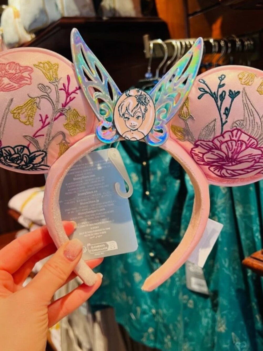 Fairy Flowers Paris Pink Tinkerbell Minnie Mouse Ears Bow Headband